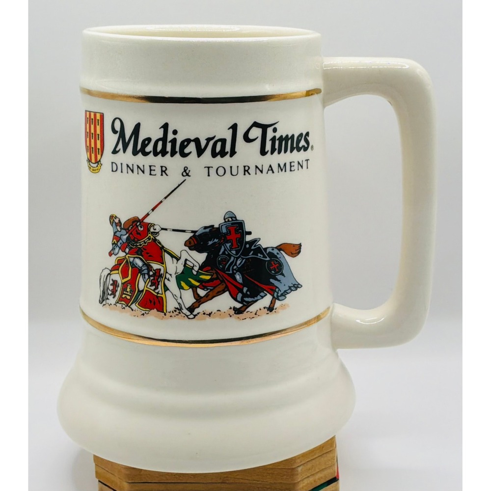 Medieval Times Jousting Knights 24oz Ceramic Beer Stein Mug